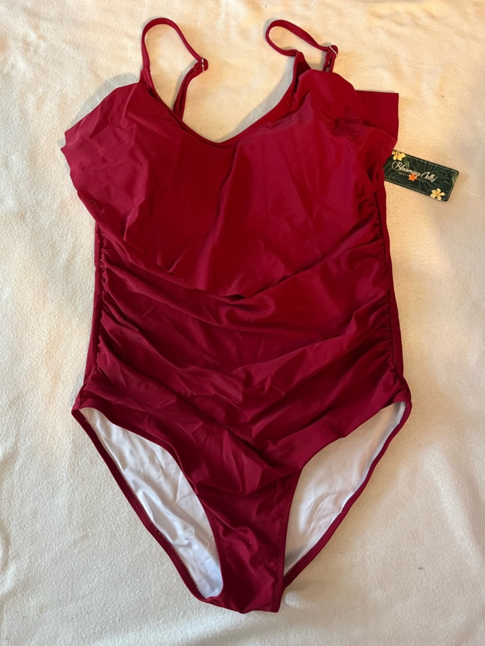 Blooming Jelly Classic Women’s One-Piece Swimsuit with flattering neck ruffle